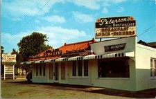 Peterson&rsquo;s Restaurant Red Bank New Jersey Roadside Diner Linen Postcard