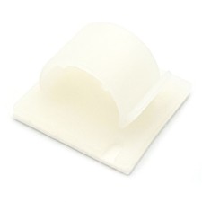 100 x Nylon Self Adhesive Stick On Cable Clips White Various Sizes