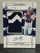Simi Fehoko 2021 National Treasures Green Jersey Number Patch Auto RPA RC /81