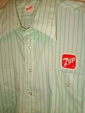 Parche Camisa Uniforme 7UP Años 70 Verde Rayas 2XL -3xL 54" Unitog EE. UU. Halloween