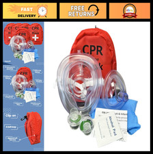 5 Pack Adult  Infant CPR Mask Combo Kits - 2 Valves Each, First Aid Essential