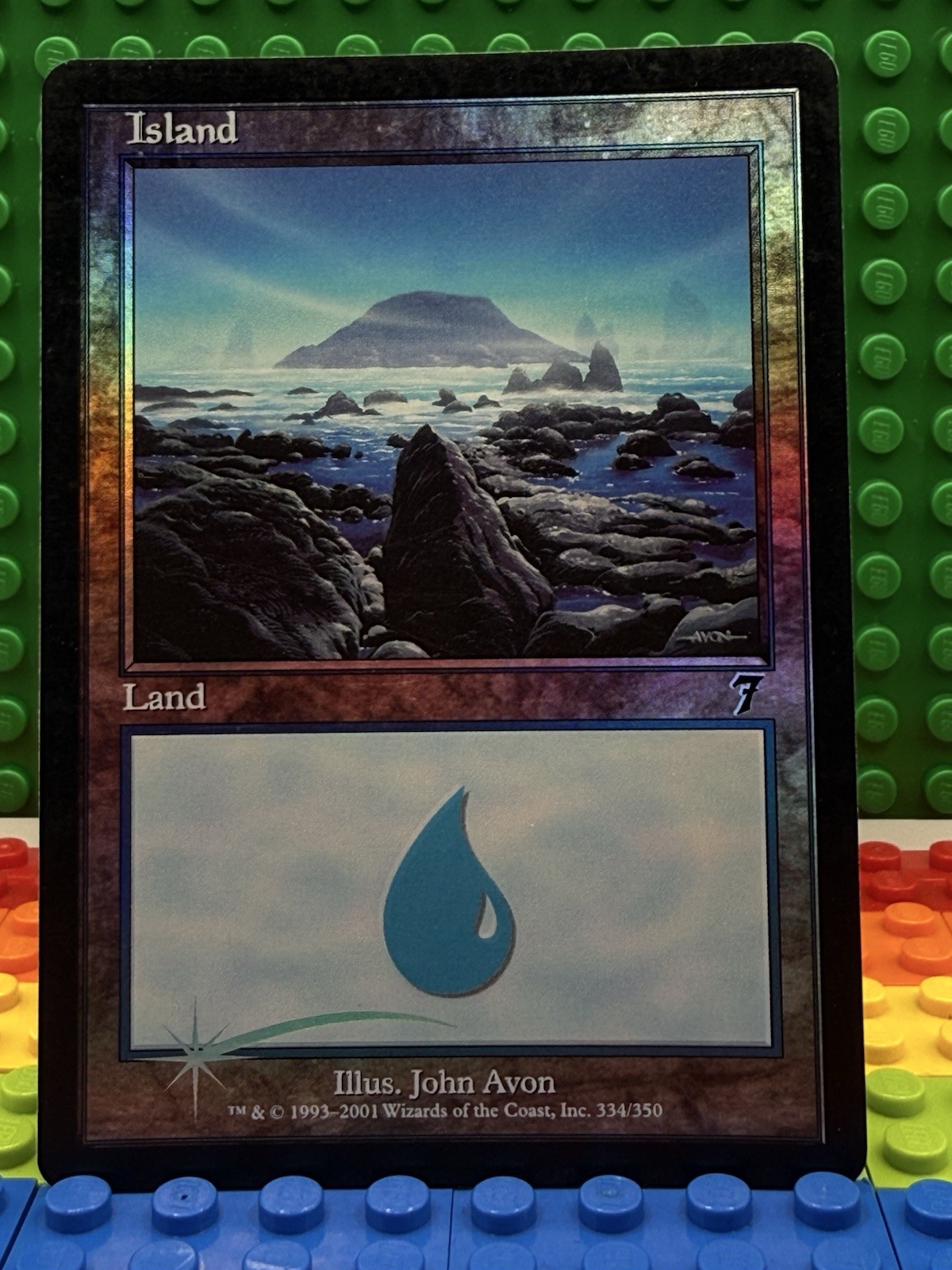 1x FOIL Island #334 - 7th Edition (7ED) - LP/EX - VINTAGE MTG RARE