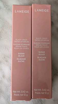LANEIGE Glaze Craze Tinted Lip Serum SUGAR GLAZE 0.42 oz / 12 g X2