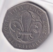 2007 Scouting Movement "Be Prepared" 50p Coin - Collectors Coin - Used Condition
