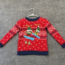 Child s holiday time ugly snowboarding christmas sweater S 6