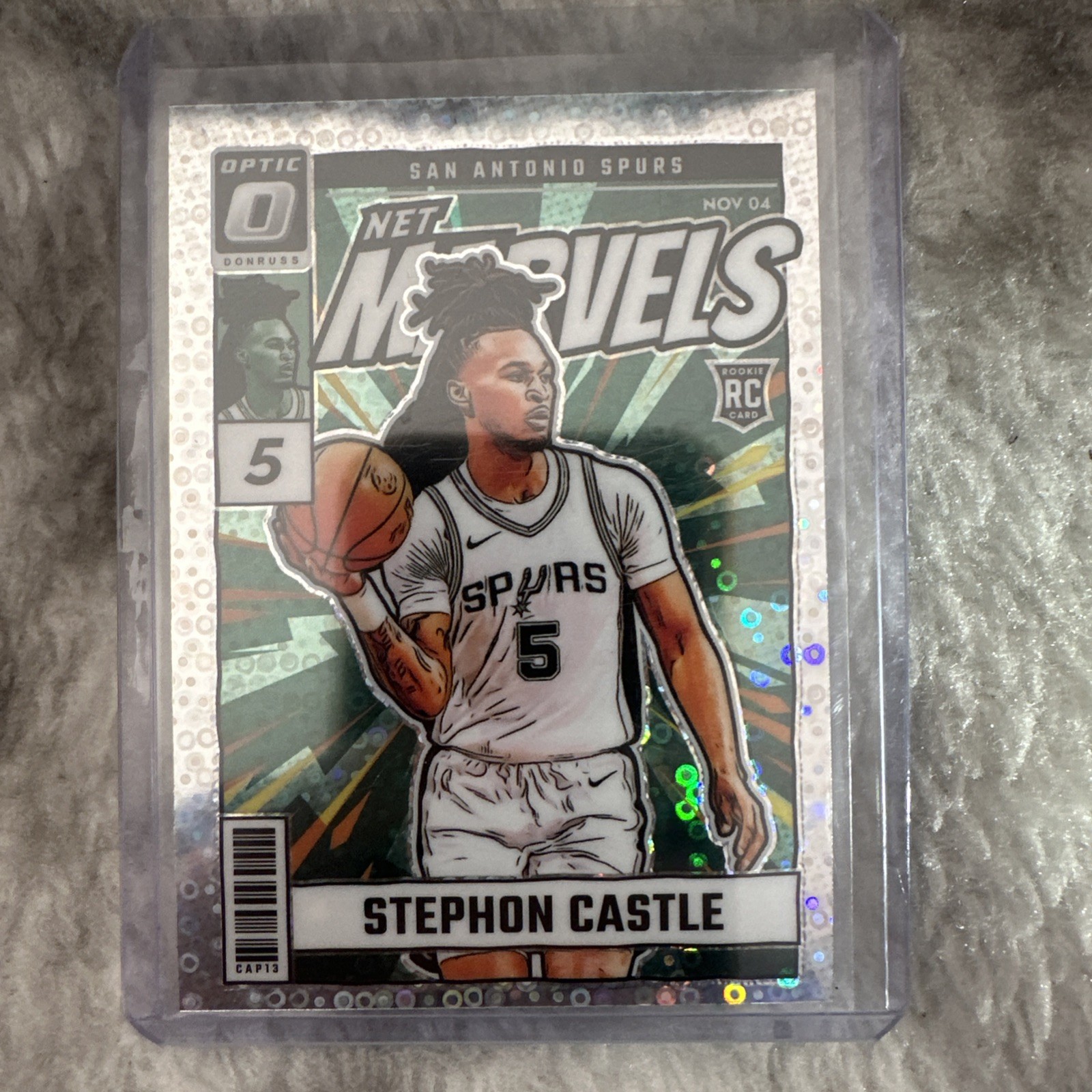 2024-25 Donruss Optic Fast Break Stephon Castle #12 Silver Disco Net Marvels RC