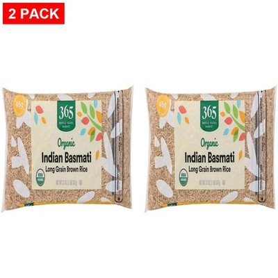 Whole Foods Market, Organic Indian Brown Basmati Rice, 32 Ounce - Pack Of 2