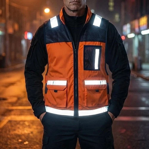 Tactical Outdoor Mens Workwear Reflective Vest - product listing photo