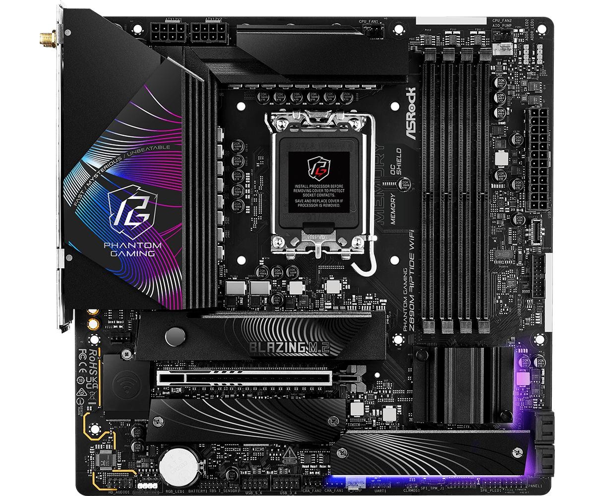 Asrock Phantom Gaming Z890M Riptide WiFi Intel Z890 LGA 1851 (Socket V1) micro