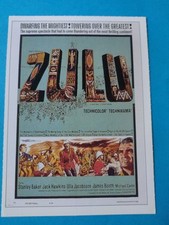 ZULU  - 1964 - CARTOLINA MINI LOCANDINA CIAK - FILM CINEMA