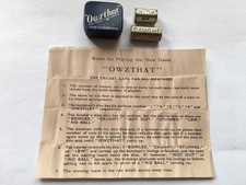C1950s VINTAGE “OWZTHAT” CRICKET DICE GAME & INSTRUCTIONS