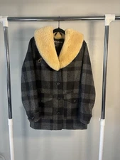 Filson Sheepskin Wool Mackinaw Coat Charcoal Small