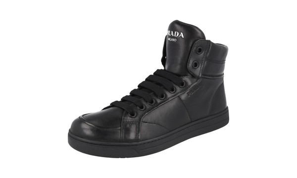 Prada Leder Downtown Zip High-Top Sneaker - 4T2596 - Schwarz - Neu - 7,5 41,5-image