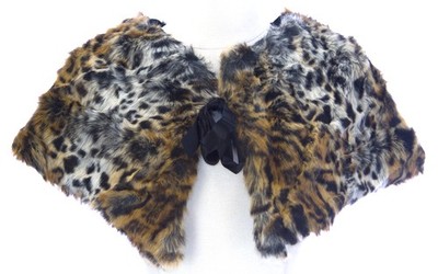 Stevie Mac Damen Brown Leopard Kunstpelz Modisch Wrap #753 Neu