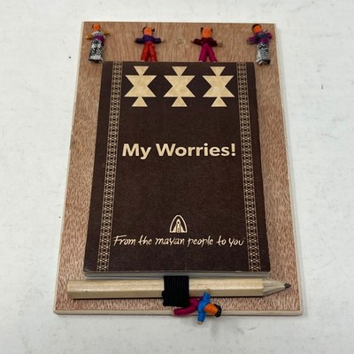 Guatemalan Worry People My Worries Journal Notepad with Pencil Mayan Folk Art
