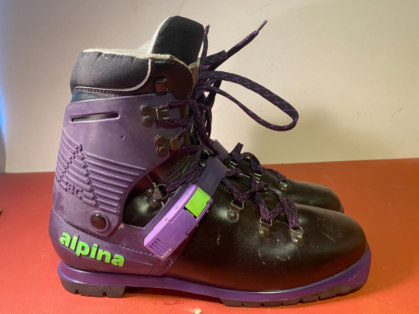 SALOMON Scarponi da sci di fondo nordico ALPINA NNN BC in pelle anni 80 EUR 47