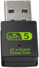 Bluetooth Dongle, WLAN USB Stick 600Mbps WiFi Adapter PC black