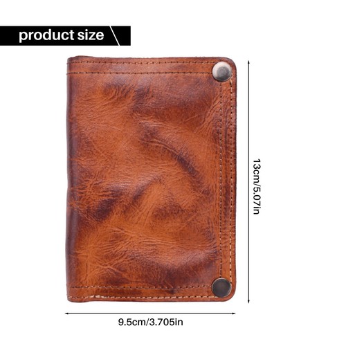 Handmade Wrinkle Wallet,Cow Leather Mens Wallets,Retro Leather Money Clips,3082 - Picture 8 of 8