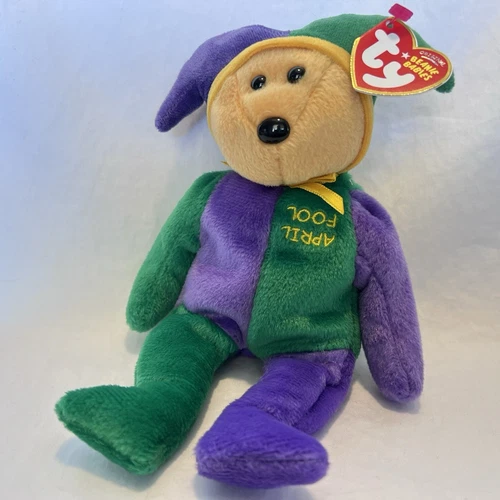 Ty Beanie Baby APRIL FOOL the Bear Internet Exclusive Vintage Plush Stuffed Toy