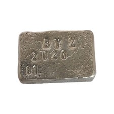 Byzartelle 2oz Hand Poured 999 Fine Silver Bars Serialized 2026 Series Limited 83.50 per troy oz