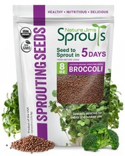 Nature Jim's Organic Broccoli Sprouting Seeds Non-GMO, Rich in Green