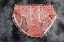 A27 2XL/ElasticW.24-44" Vintage Style Orange Nylon Bikini Panties Knickers