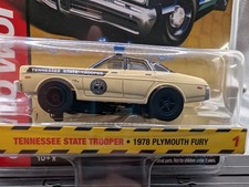 AUTO WORLD Xtraction 1978 Plymouth Fury TENNESSEE STATE TROOPER SLOT CAR NEW