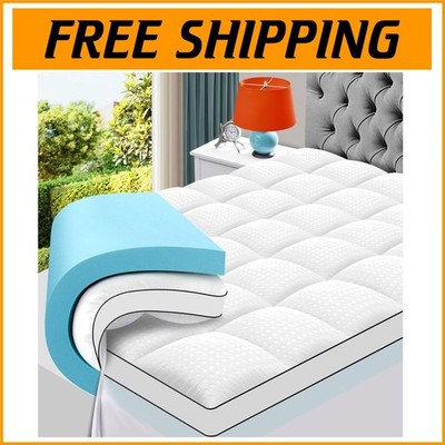 King Size 4-Inch Dual Layer Memory Foam Mattress Topper for Maximum Comfort