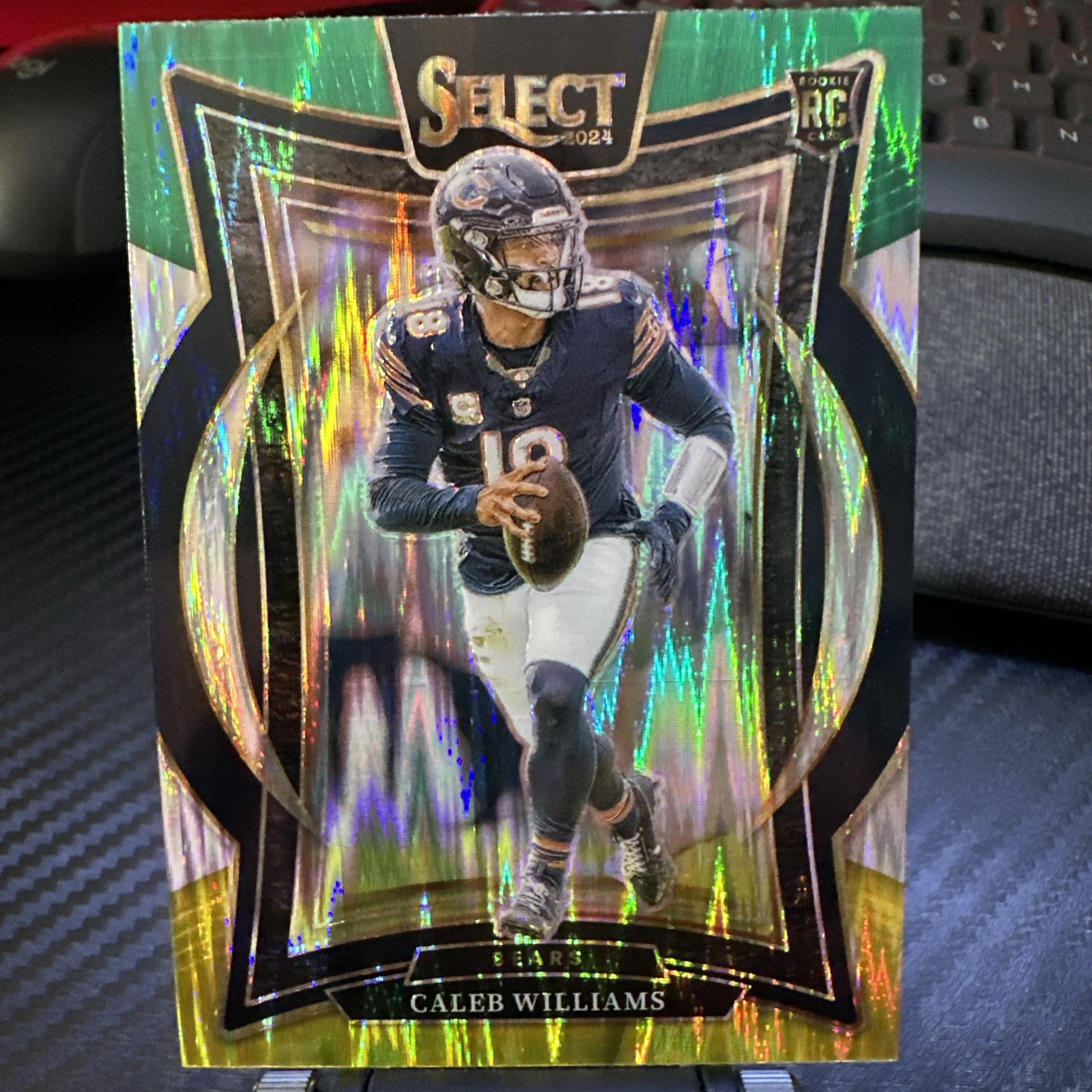 Caleb Williams 2024 Panini Select #25 Green Yellow Concourse Shock RC Bears