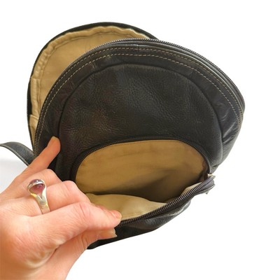 Tignanello Black Leather Stitched Backpack Purse 10 x 8.5  display picture 2