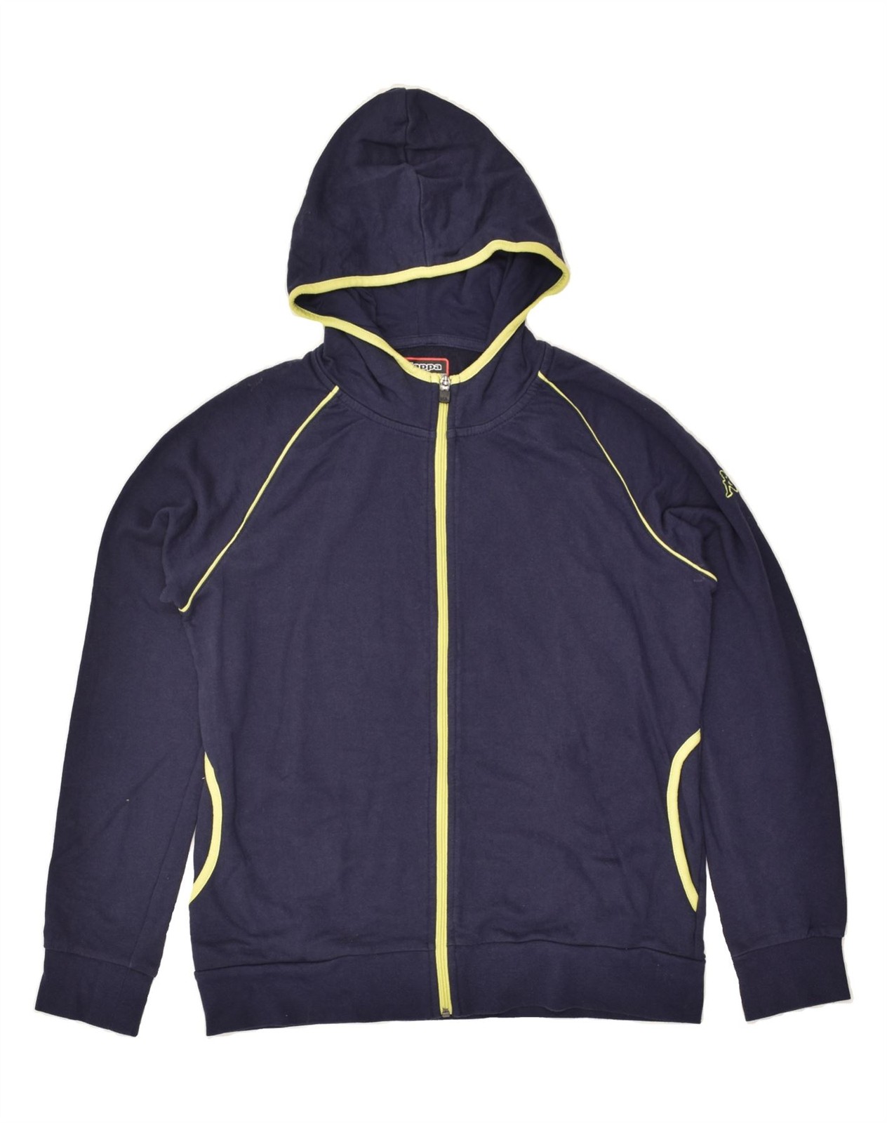 KAPPA Womens Zip Hoodie Sweater UK 20 2XL Navy Blue Cotton BA04