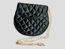 Vintage Saks Fifth Avenue Quilted Small Shoulder Bag - Black, Made in Italy