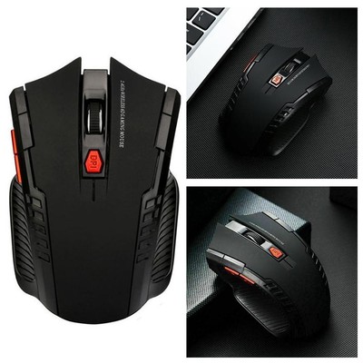 Funk Maus Gaming Kabellos Wireless Mouse für PC Laptop Rot Blau HOT Schwarz S8V9