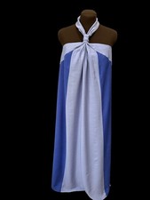 Nine West Color-Block Halter Maxi Dress Sz XL Clematis Blue Resortwear Cruise