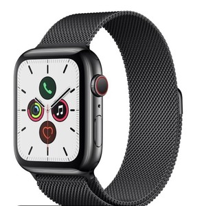 Apple Watch Series 5 40mm Aluminum GPS Space Gray MWT02LL/A  Milanese Loop Band
