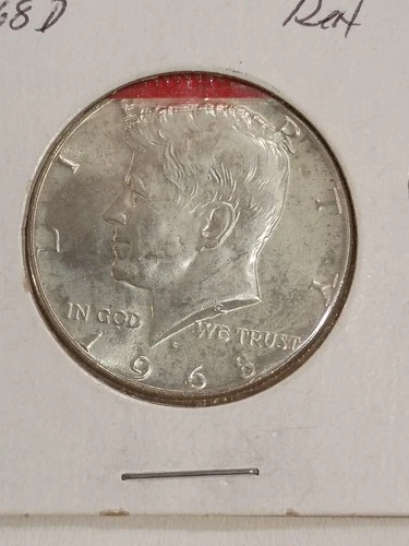 1968 D Kennedy Half Dollar Still  Protective  Cover From The Mint Uncirculated