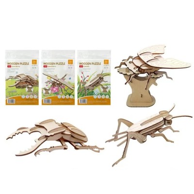 Holz Insekten Puzzle Biene Libelle Schmetterling Mantispuzzle 3D Kit