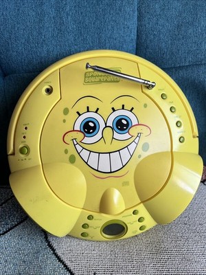 Y2K SpongeBob SquarePants - CD Player Boombox Radio Model SB230 No Cord As Is