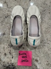 Tieks Diamond White Croc Leather Ballet Flats Size 8 EUC Patent