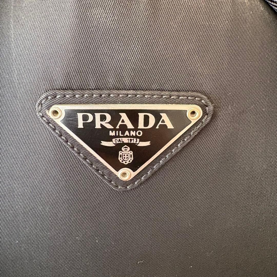 Prada nylon backpack black triangular logo lightw… - image 16