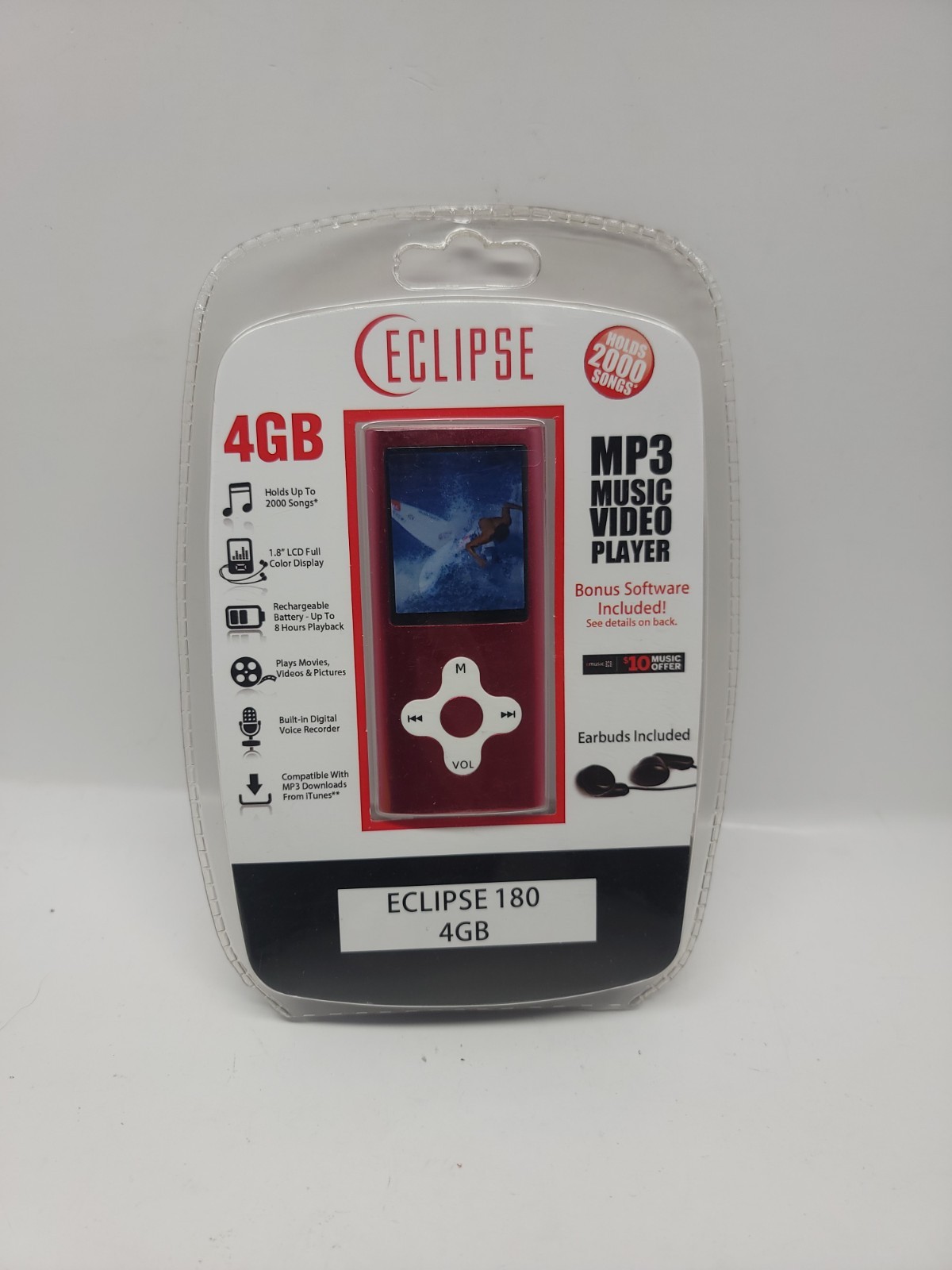 Eclipse 4gb  Video, MP3 Music or Radio 180  Tuner RED
