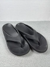 Oofos Original Unisex Recovery Thong Flip Flop Black Womens Size 11 EU 42 Mens 9