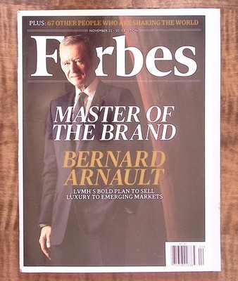 FORBES MAGAZINE 11-22-10  BERNARD ARNAULT  MASTER OF THE BRAND   B2810