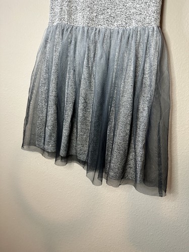 Abito grigio gatto & jack gonna in tulle grigio scintillante ragazza taglia large 10/12 - Foto 3 di 5