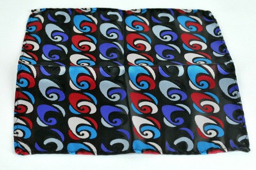 Lord R Colton Masterworks Argos Black & Maroon Geo Silk Pocket Square - $75 New - Picture 2 of 3