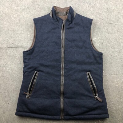 Johnston Murphy Vest Mens Small Reversible Diamond Quilted Wool