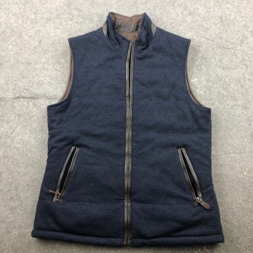 Johnston & Murphy Vest Mens Small Reversible Diamond Quilted Wool Blend * - Picture 2 of 15