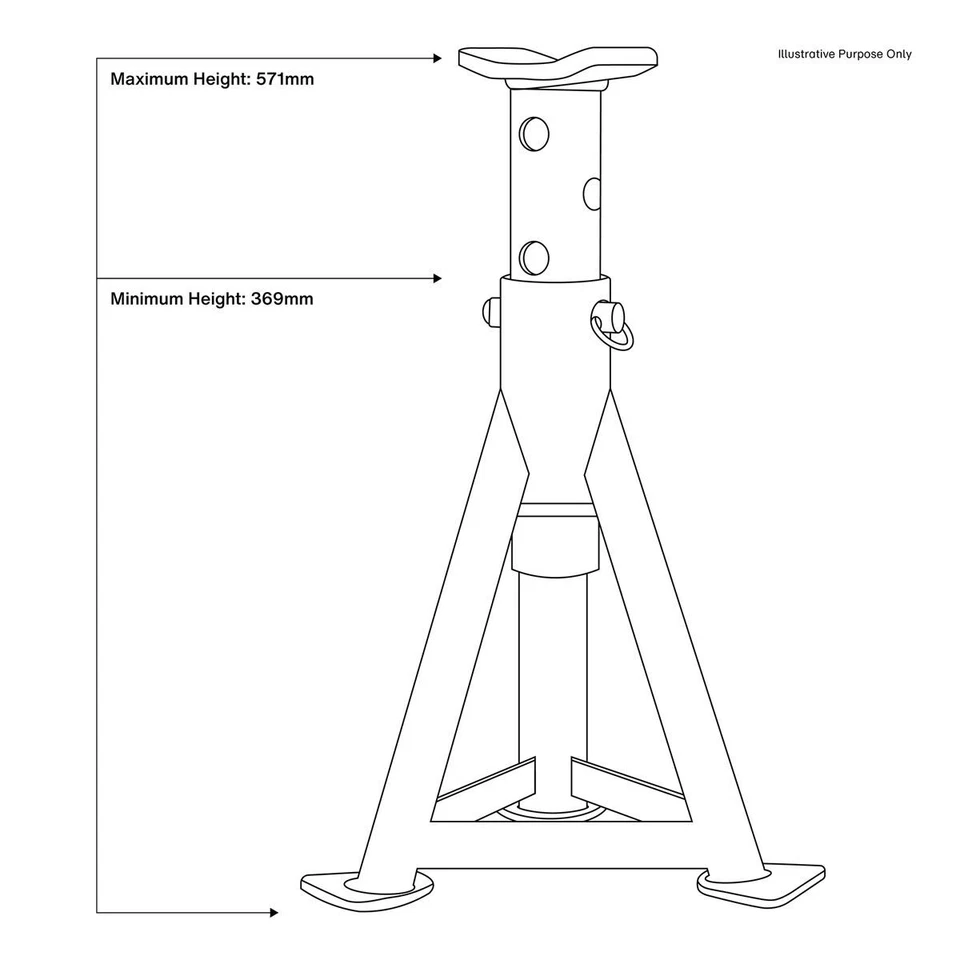 Sealey AS6 Axle Stands 6tonne Capacity per Stand 12tonne per Pair - Image 2 of 4