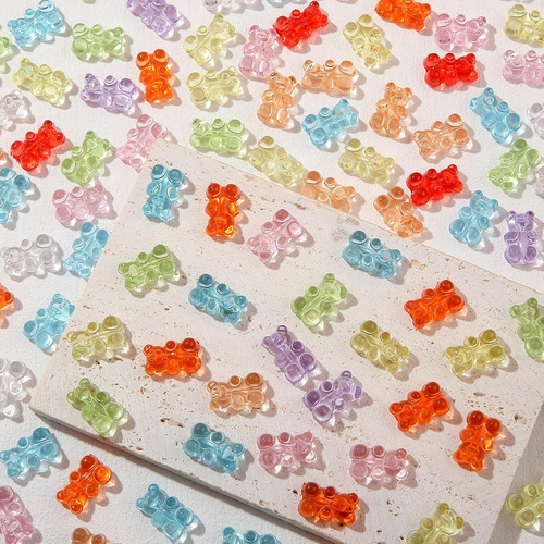 200Pcs Colorful Gummy Bear Clear Acrylic Bear Beads Colorful Cute Bear Beadsy Be - Picture 5 of 7