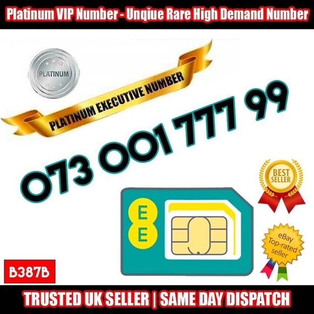 PLATINUM Number - 073 001 777 99 - VIP RARE Executive UK SIM Card - B387B PLATINUM Number - 073 001 777 99 - VIP RARE Executive UK SIM Card - B387B